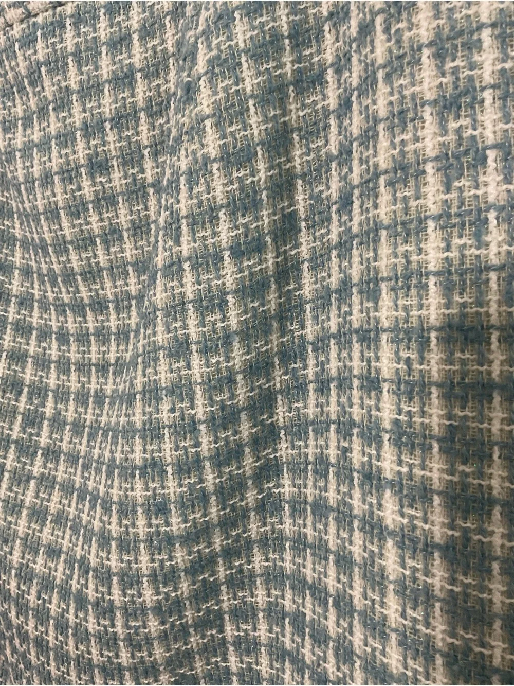 Preston & York Size 12 Blue White Tweed Fringe Career Skirt